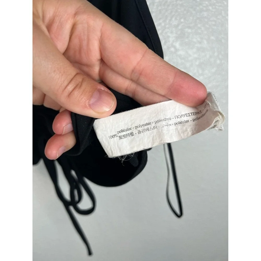 Zara Black Ruched Drawstring Cami Bralette Women's‎ MD